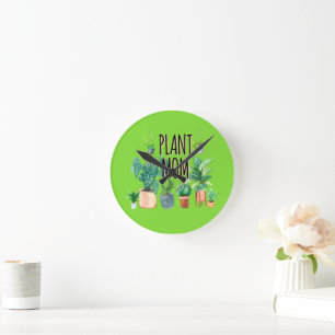 Pflanze Mama - Gartenbau, Planergeschenk für Mama Runde Wanduhr