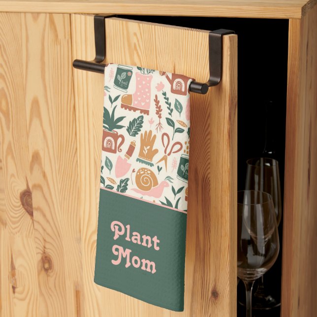 Pflanze Mama Niedlich Gartengeschenk Geschirrtuch (Drittel gefaltet)