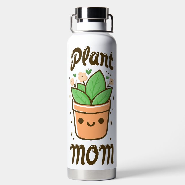 Pflanze Mama Niedlich Mütter Tag Mütter Leben Trinkflasche (Rückseite)