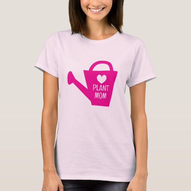 Pflanze Mama T - Shirt mit niedlichem rosa Krug (Vorderseite)