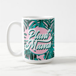 Pflanze Mama Turquoise Pink Monstera Jungle Blätte Kaffeetasse