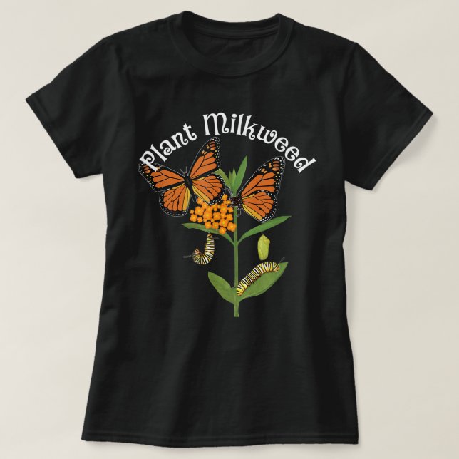 Pflanze Milkweed Monarch Butterfly T-Shirt Raupe (Design vorne)
