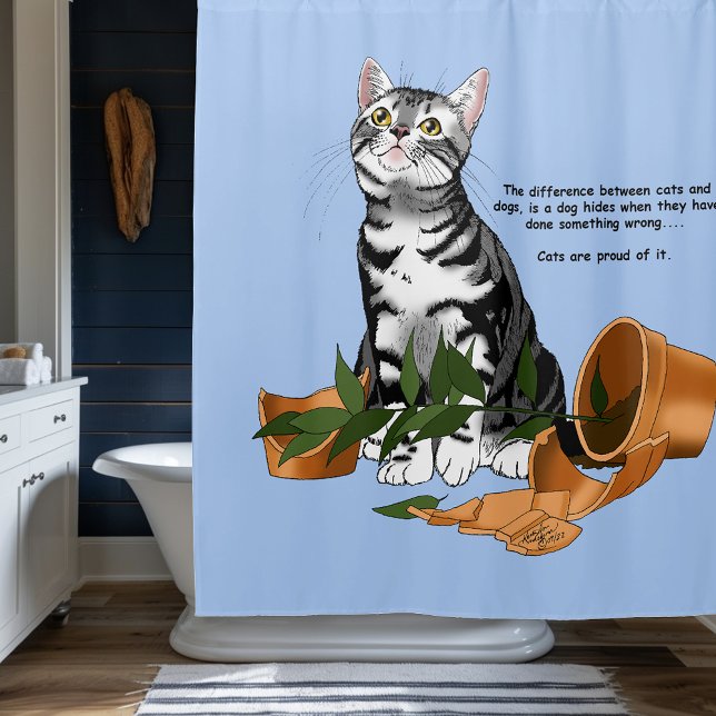 Pflanze Mischief Cat Duschvorhang (Von Creator hochgeladen)