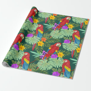 Pflanze mit Blume und Wasserstrahlen Geschenkpapier