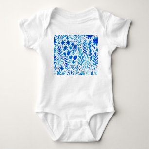 Pflanze mit Blumenwasser Nahtlose Textur Baby Strampler