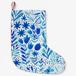 Pflanze mit Blumenwasser Nahtlose Textur Kleiner Weihnachtsstrumpf