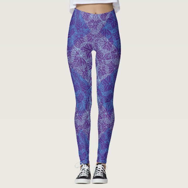 Pflanze Muster 13b Lila BG Leggings (Vorderseite)