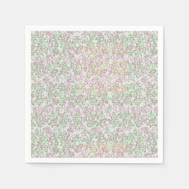 Pflanze muster.14C Rosa Schwarz BG Serviette (Vorderseite)