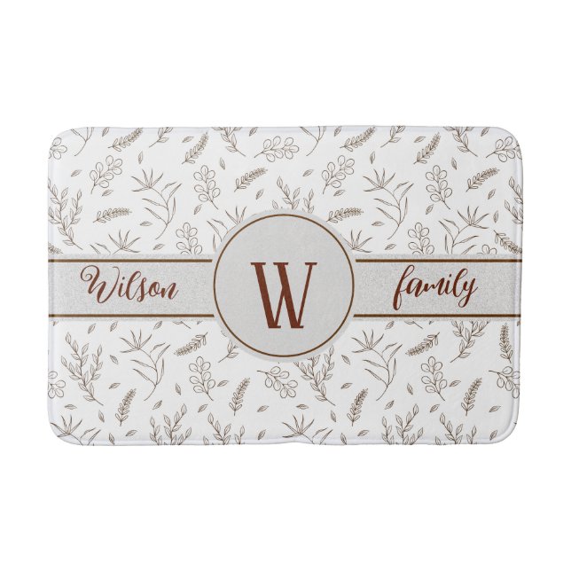 Pflanze Muster 5 Hintergrundfarboptionen Badematte (Vorderseite)