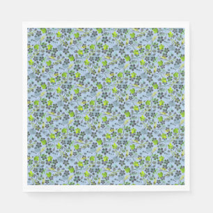 Pflanze Muster A03.b Blau BG Serviette