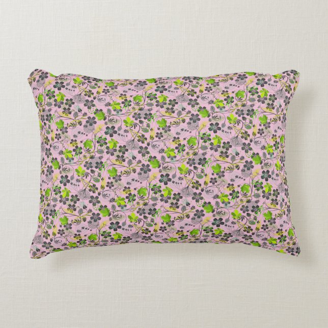 Pflanze Muster A03.b Lpink BG Dekokissen (Vorderseite)