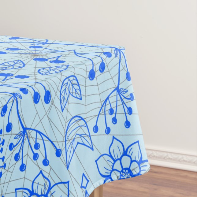Pflanze Muster A08.b boho. lblue BG Tischdecke (Beispiel)