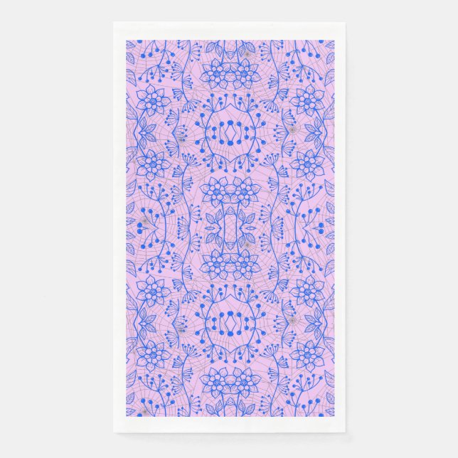 Pflanze Muster A08.b boho. lila BG Serviette (Vorderseite)