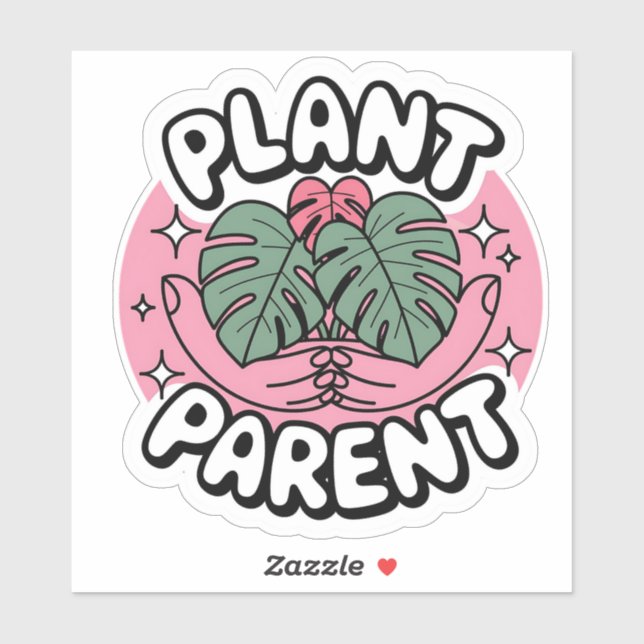 Pflanze Muttersprache mit Monstera und Glitzern-Au Aufkleber (Blatt)