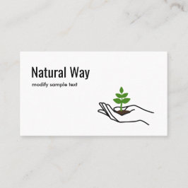 Pflanze-Nature-Logo für die Hand mit grünen Blätte Visitenkarte