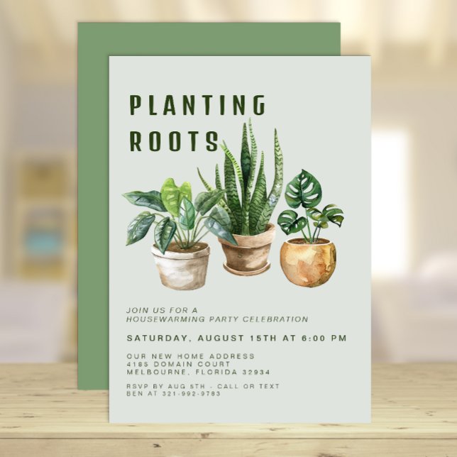 Pflanze Party Einladung (Houseplants Housewarming Party Invite)