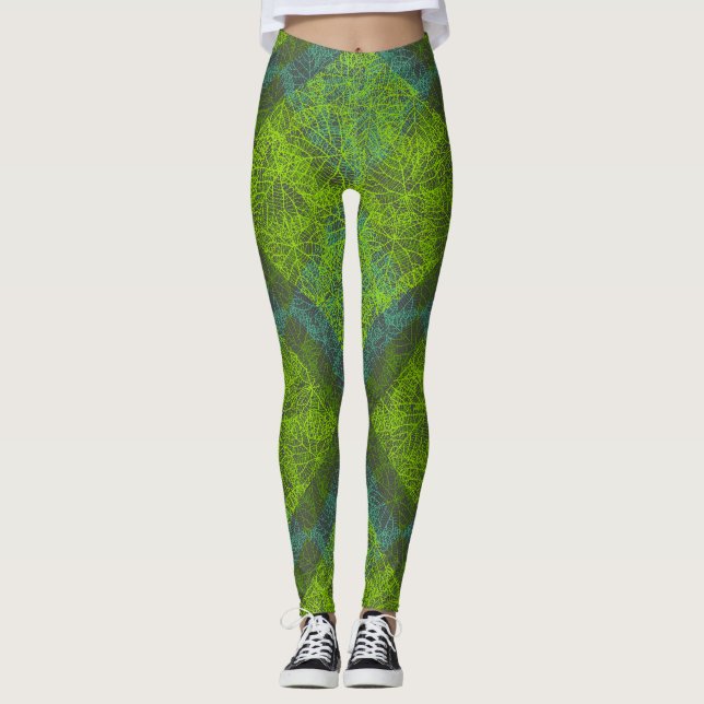 Pflanze pattern.12c DGrey BG Leggings (Vorderseite)