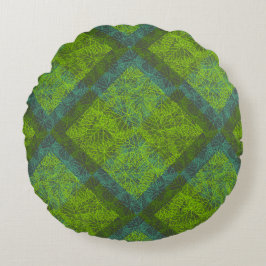 Pflanze pattern.12c DGrey BG Rundes Kissen