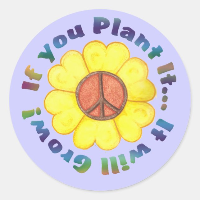 Pflanze Peace Sticker (Vorderseite)