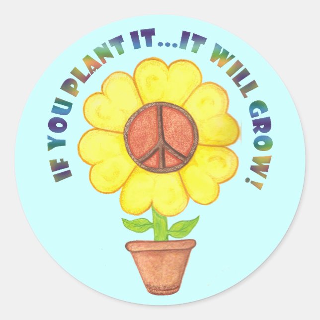 Pflanze Peace Stickers (Vorderseite)