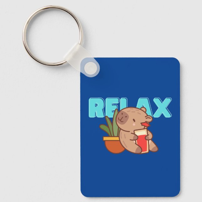 Pflanze Pot Capybara Keyholder Schlüsselanhänger (Vorderseite)