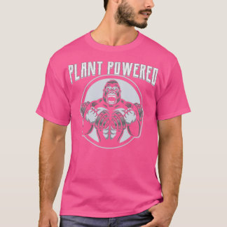 Pflanze Powered Gorilla Vegan Gym Weightlifter T-Shirt