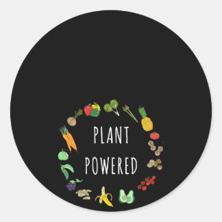 Pflanze Powered Vegan Vegetarian Gif Runder Aufkleber