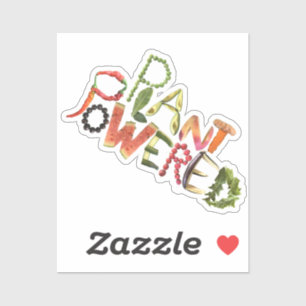 Pflanze Powered - Veganer Lebensstil - Gesunde Ern Aufkleber