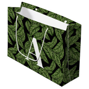 Pflanze Print Monogram Große Geschenktüte