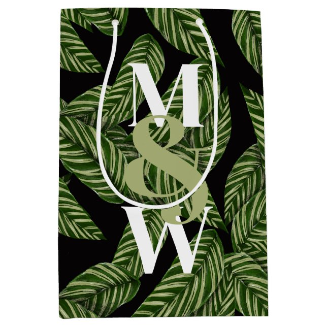 Pflanze Print Monogram Mittlere Geschenktüte (Vorderseite)