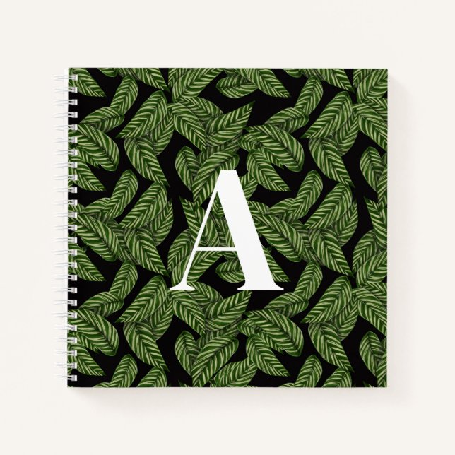 Pflanze Print Monogram Notizbuch (Vorderseite)