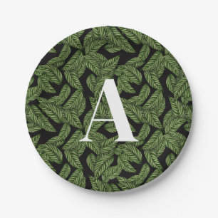 Pflanze Print Monogram Pappteller