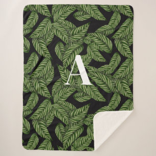 Pflanze Print Monogram Sherpadecke