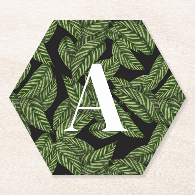 Pflanze Print Monogram Untersetzer (Vorderseite)