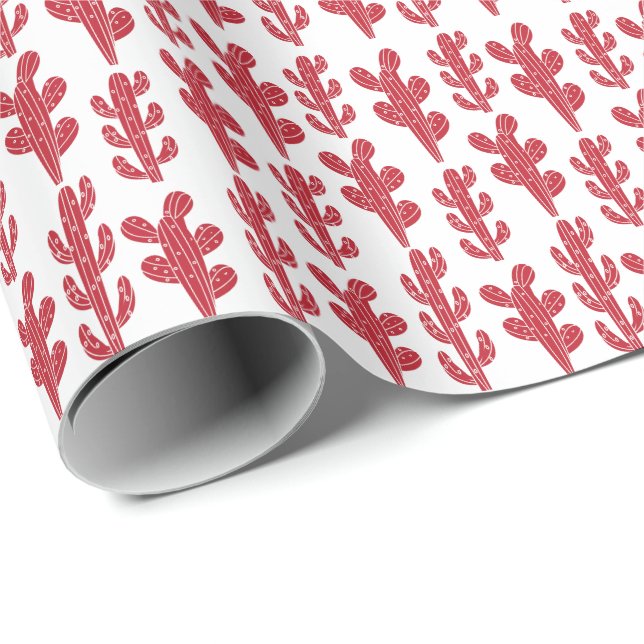 Pflanze Roter Kaktus Geschenkpapier (Rolleneckpunkt)