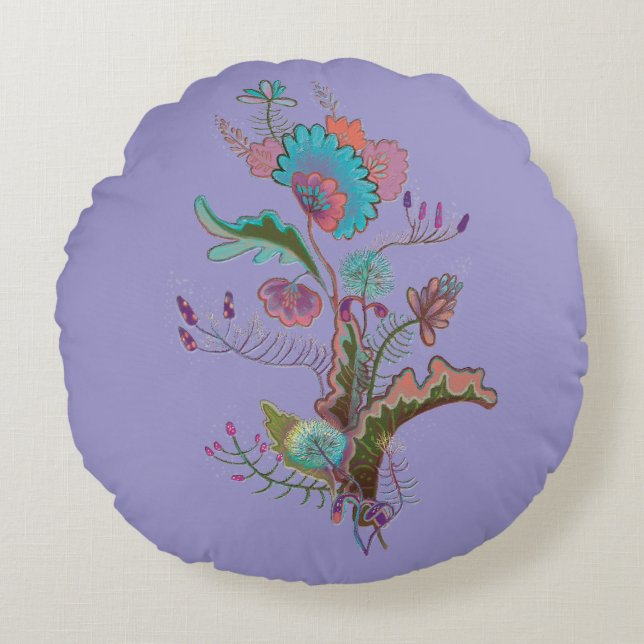 Pflanze Rundes Kissen (Vorderseite)