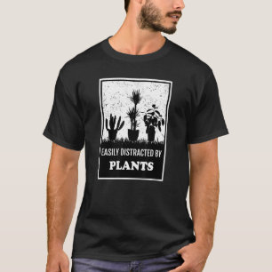 Pflanze Silhouette Gartenarbeit leicht ablenkbar d T-Shirt