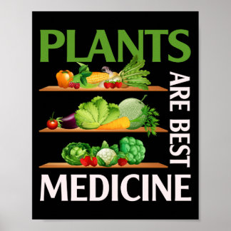 Pflanze sind die beste Medizin Vegane Vollnahrungs Poster