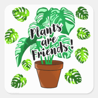 Pflanze sind Friends Potted Monstera Aufkleber