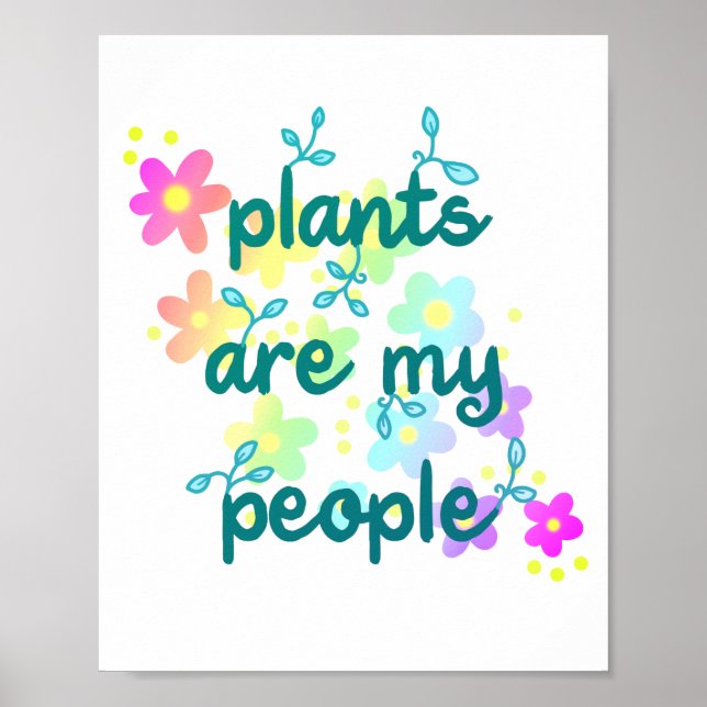 Pflanze sind meine Leute Rainbow Blume Poster (Vorne)