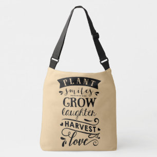 Pflanze Smile Grow Laughter Harvest Liebe Bag Tragetaschen Mit Langen Trägern