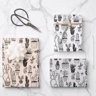 Pflanze Sukkulente Kakteen Handmade Chic Gift Geschenkpapier Set