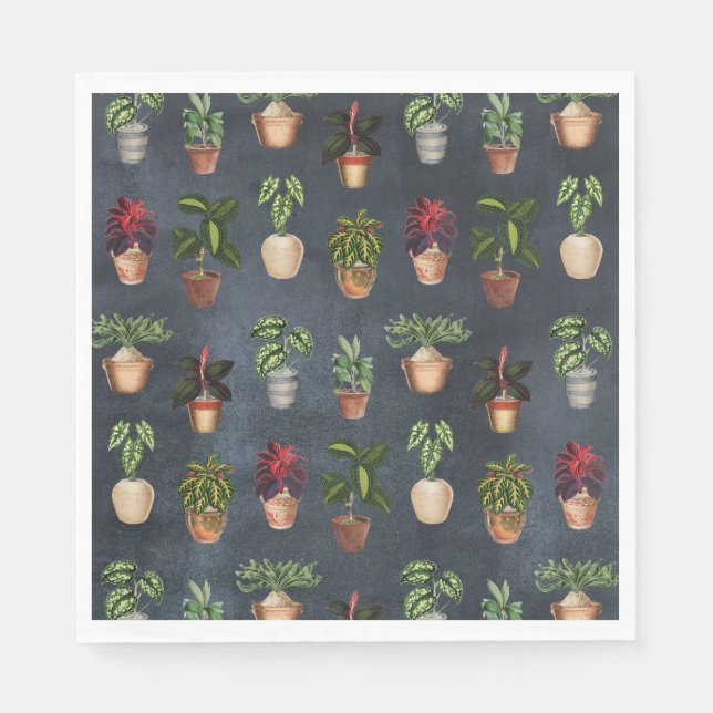Pflanze Terracotta Pots Rustikal Serviette (Vorderseite)