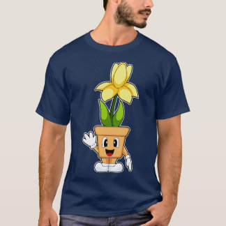 Pflanze Topf Daffodische Blume T-Shirt