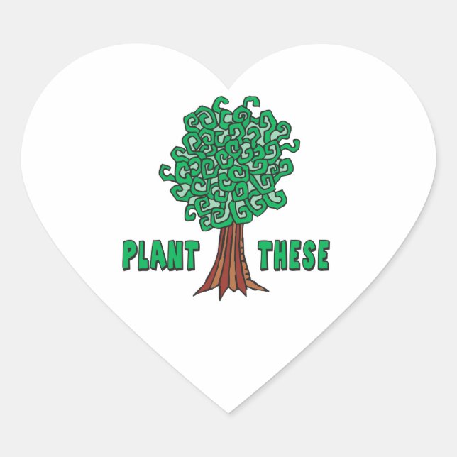 Pflanze Trees Herz-Aufkleber (Vorderseite)