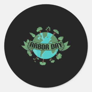 Pflanze Trees von Arbor Day als Umweltschützer Runder Aufkleber
