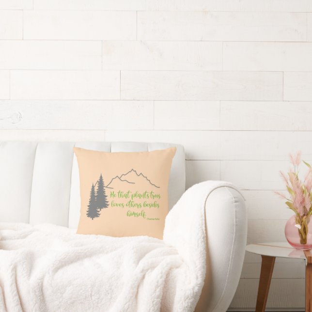 Pflanze Trees Zitat Thomas Fuller, Grafik Kissen (Liege)