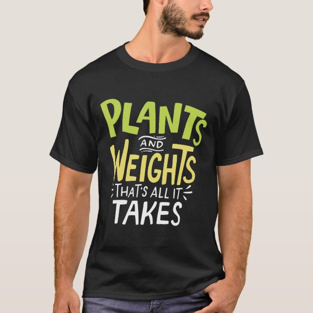 Pflanze und Gewichte, die alle Vegan sind T-Shirt (Vorderseite)