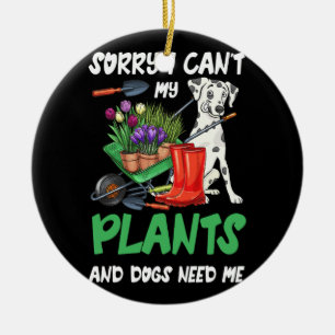 Pflanze und Hund Lover Gardener Keramik Ornament