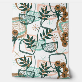 Pflanze und Pots Aqua Beige Mittelalter Stil Tapete